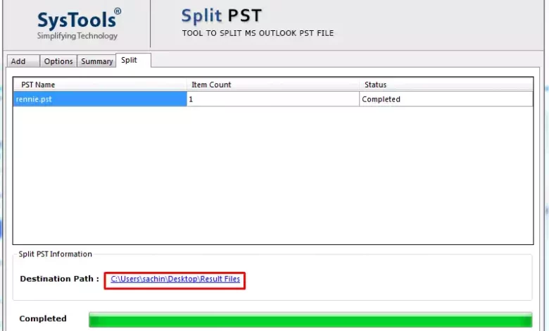 Split PST Tool