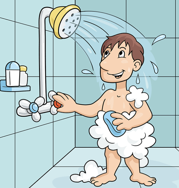 How to draw a shower.