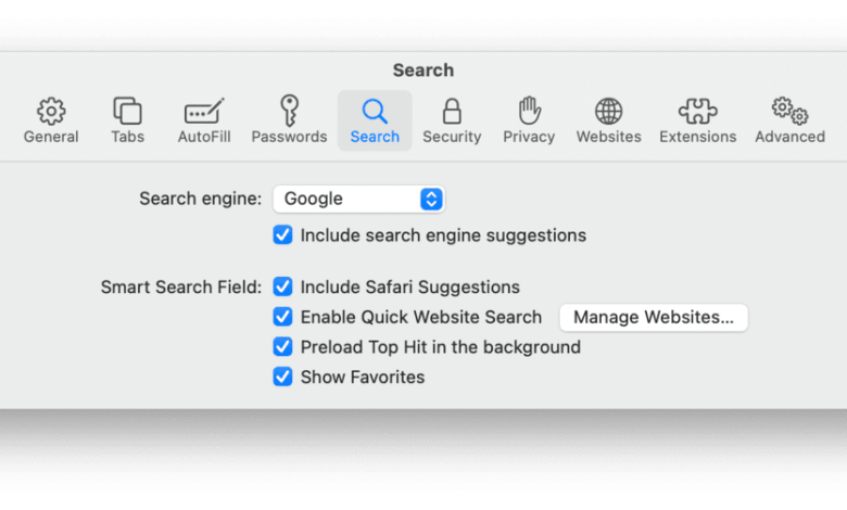 how to remove quick search from mac