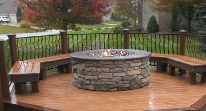 barbecue on wooden deck