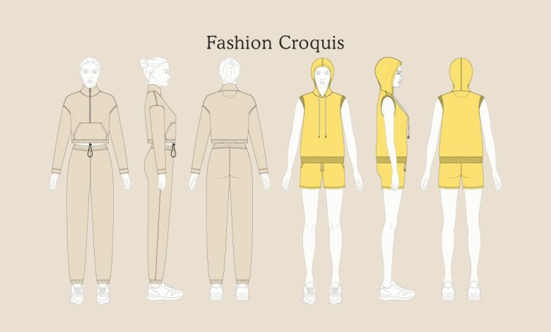 croquis of fashion design