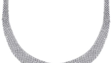 white gold mesh necklace