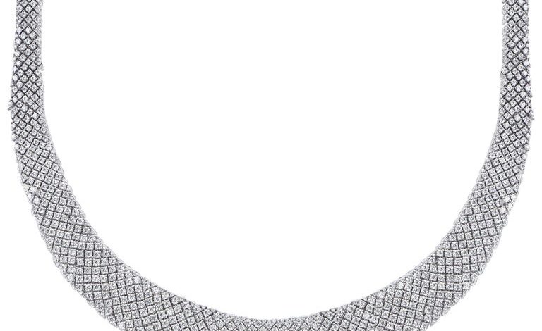 white gold mesh necklace