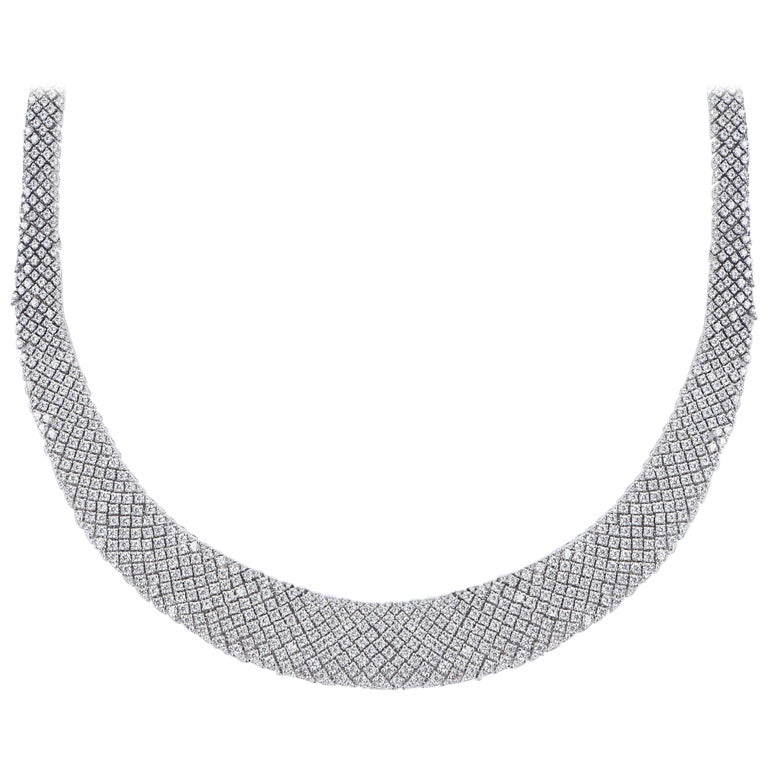 white gold mesh necklace